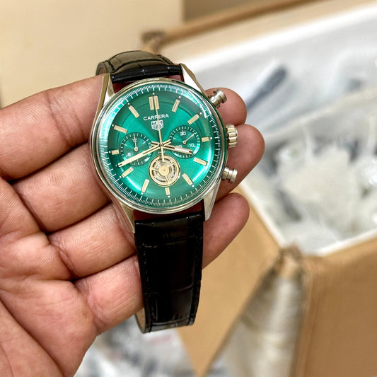 Black Green Chronograph Watch