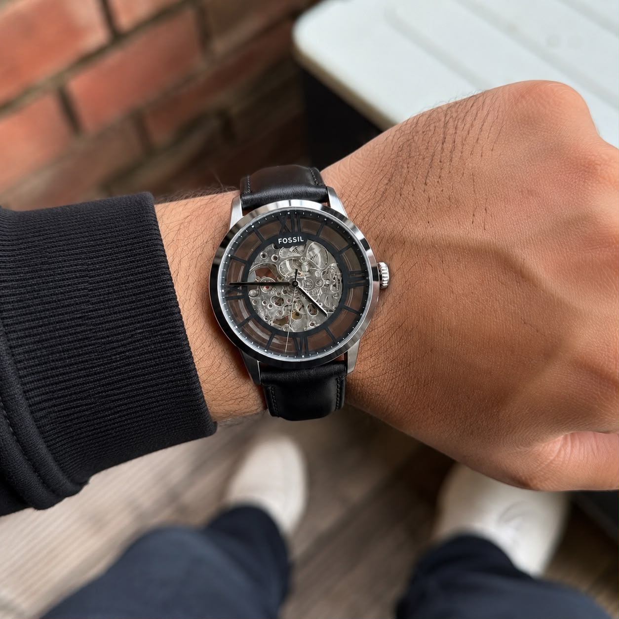 Black Silver Automatic Watch