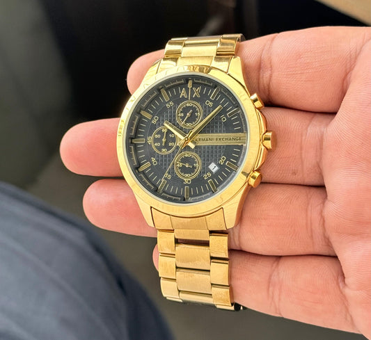 Gold Black Chronograph Watch