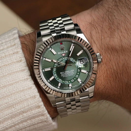Silver Green Automatic Watch