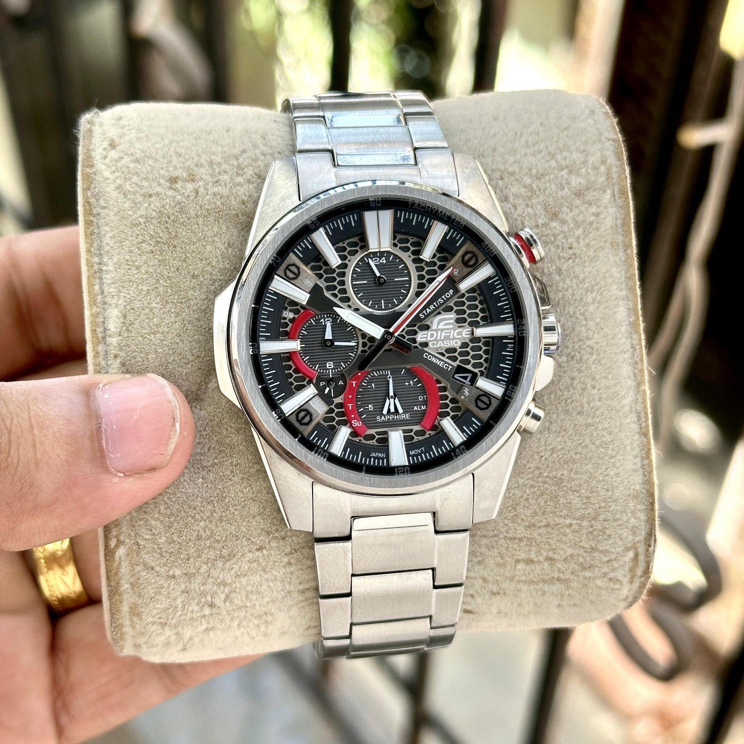 Silver Black Chronograph Watch