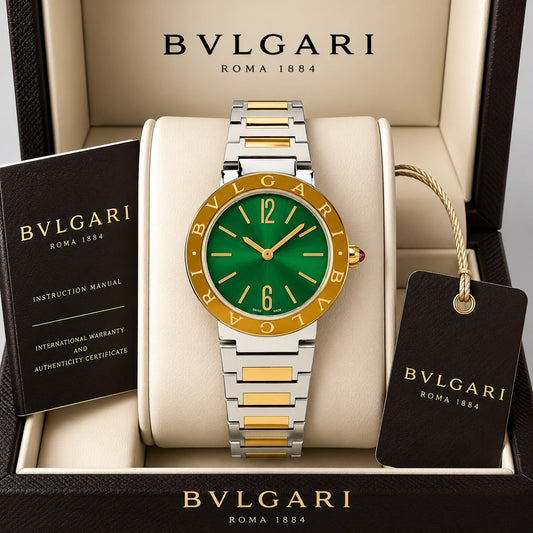 Silver Gold Green Women's Ultra Premium Watch