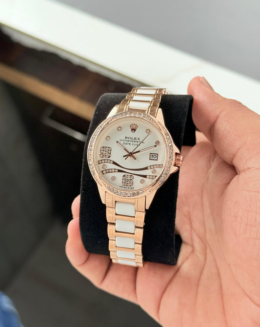 White RoseGold Women's Watch