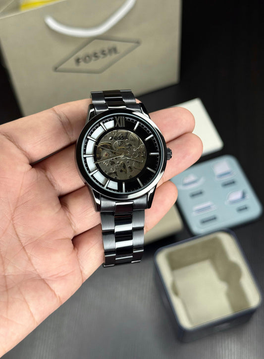 Black White Automatic Watch