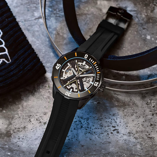 Black Silver Automatic Watch