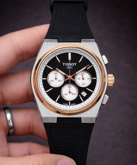 Black Dual Tone Fibre Watch
