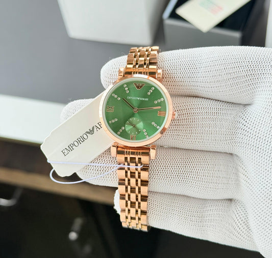 RoseGold Green Women's Watch