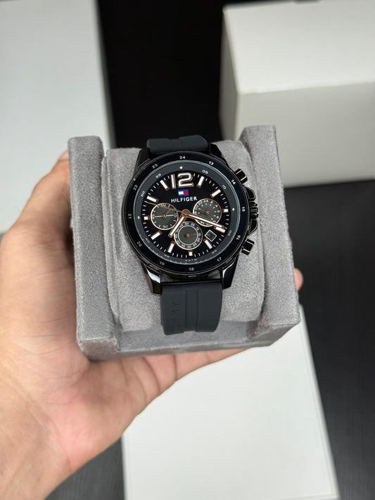 All Black Chronograph Watch