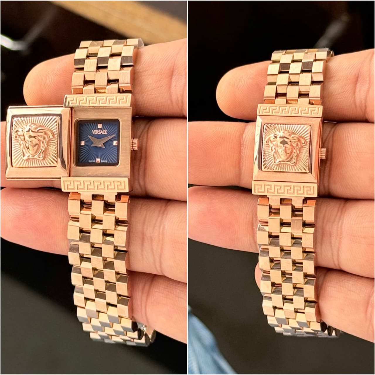 Rose Gold Blue Women's Reveal Watch