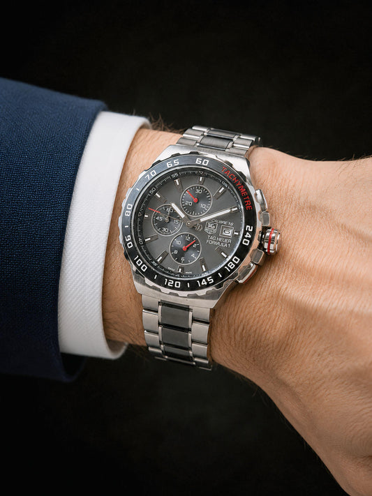 Silver Black Metal Men's Watch