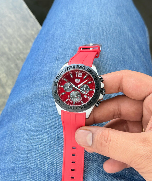 Red Black Chronograph Watch