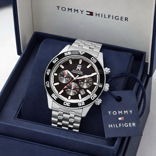 Silver Black Metal Watch