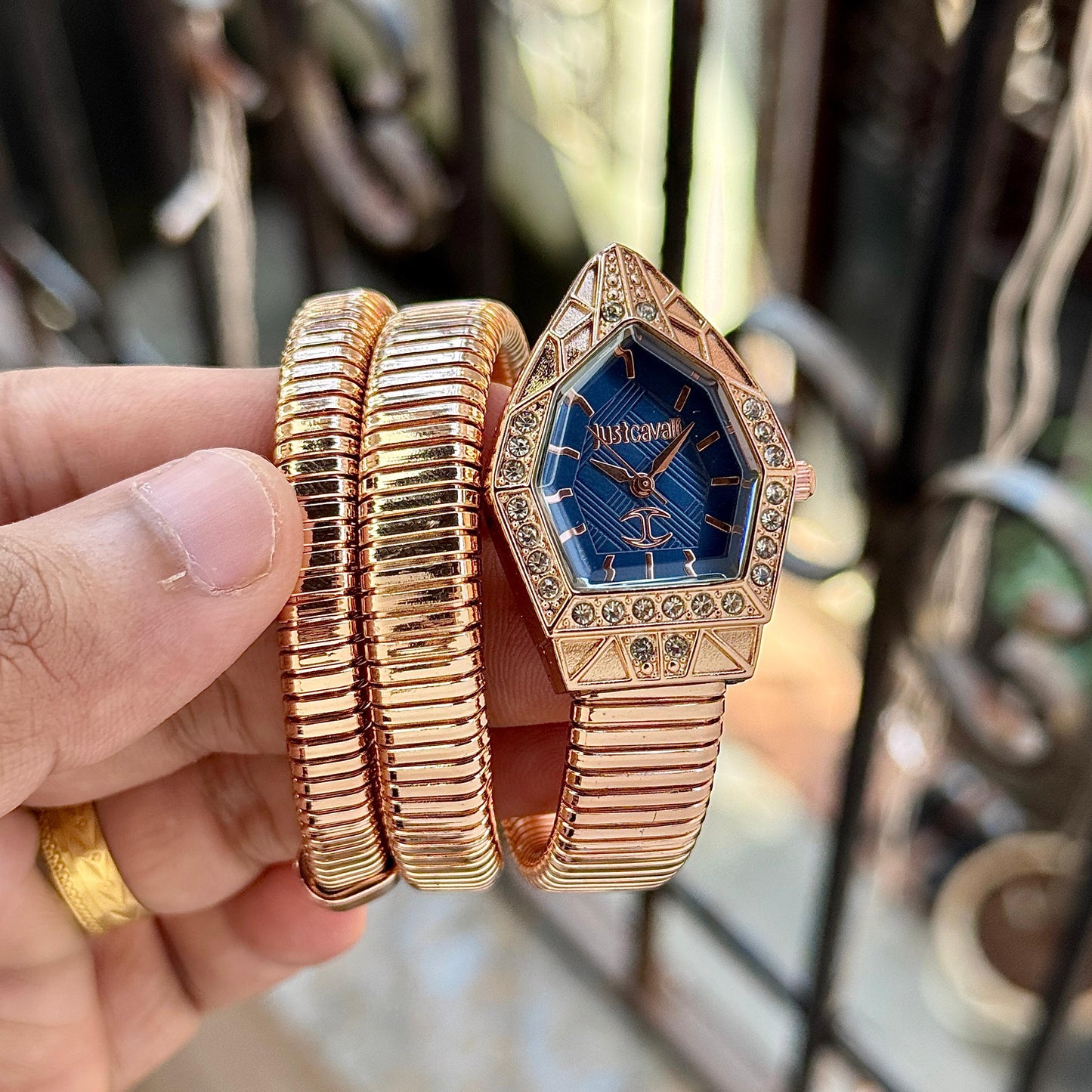 Rose Gold Blue Women's Watch