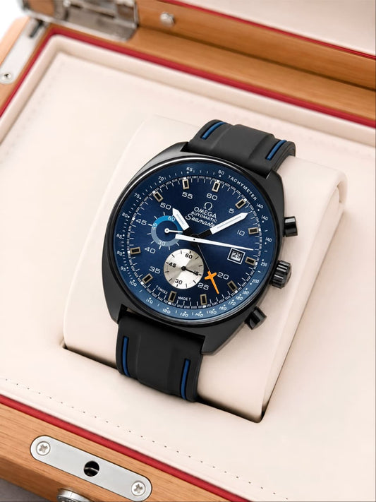 Black Blue Chronograph Watch