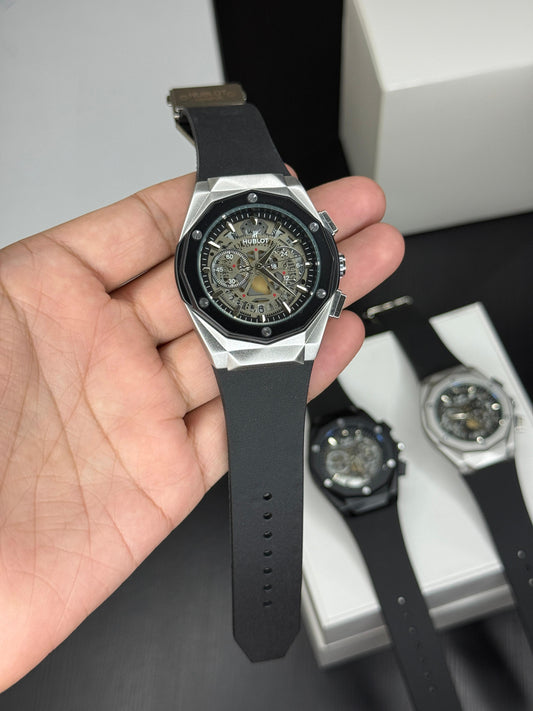 Black Silver Chronograph Watch