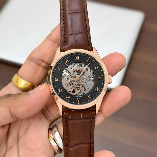 Brown Black Automatic Watch