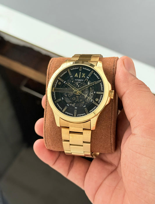 Gold Black Automatic Watch