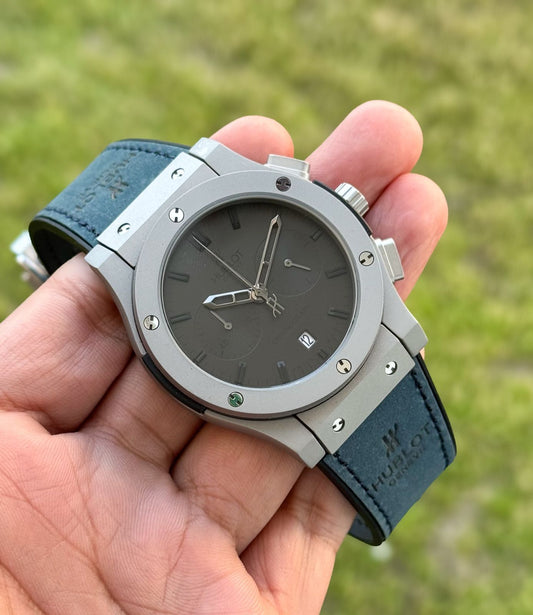 Blue Grey Chronograph Watch