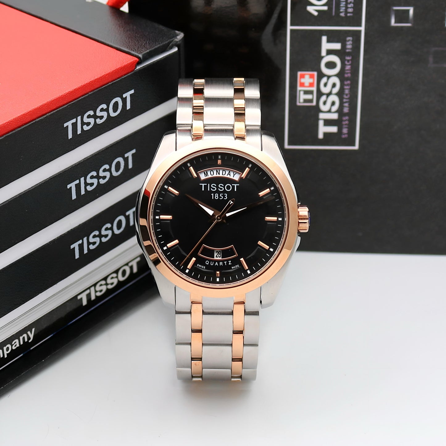 Silver Rose Gold Day Date Watch