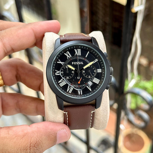 Brown Black Chronograph Watch