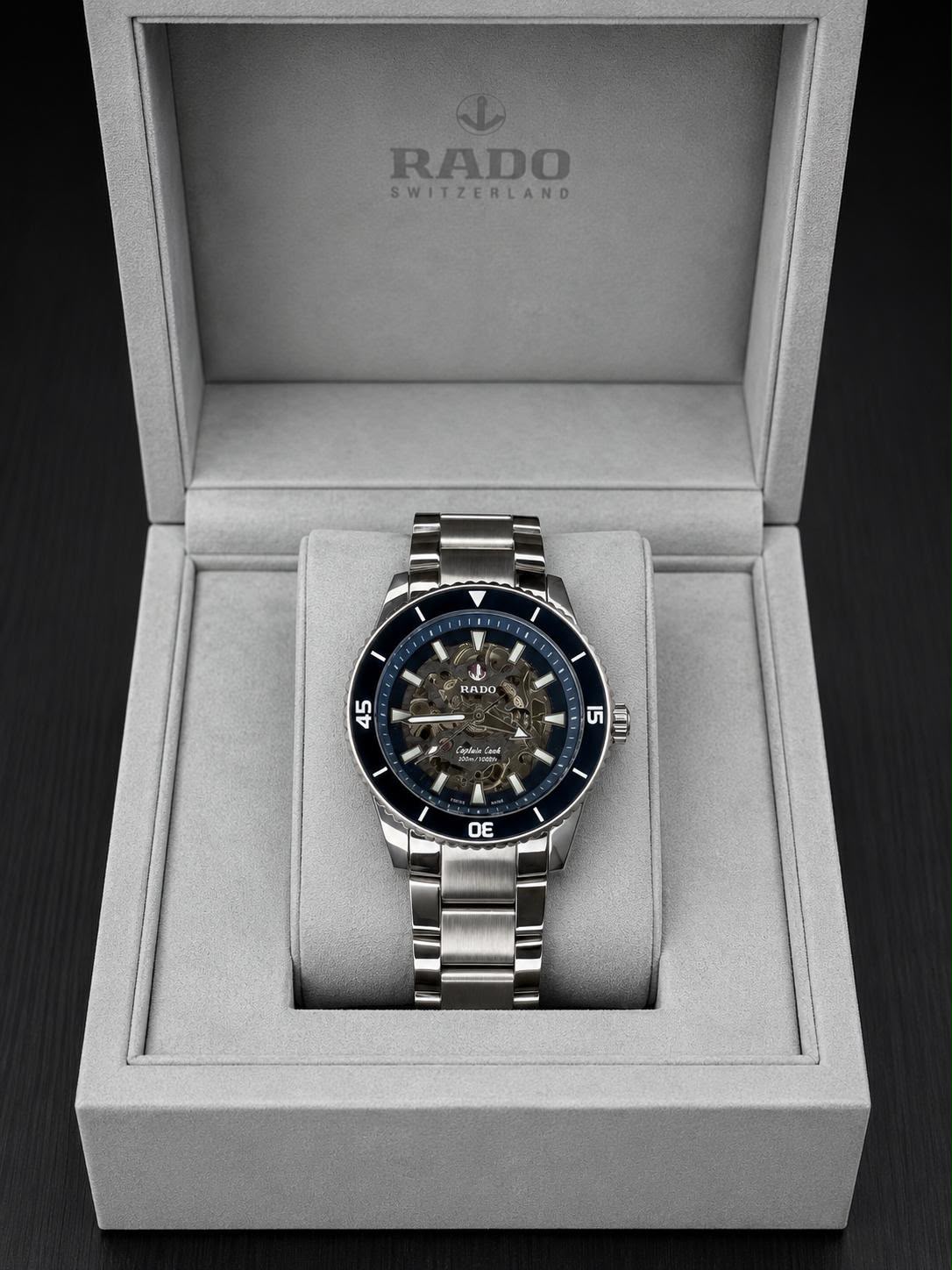 Silver Black Automatic Watch