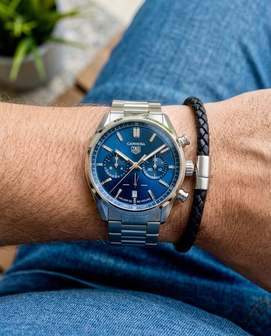 Silver Blue Metal Watch