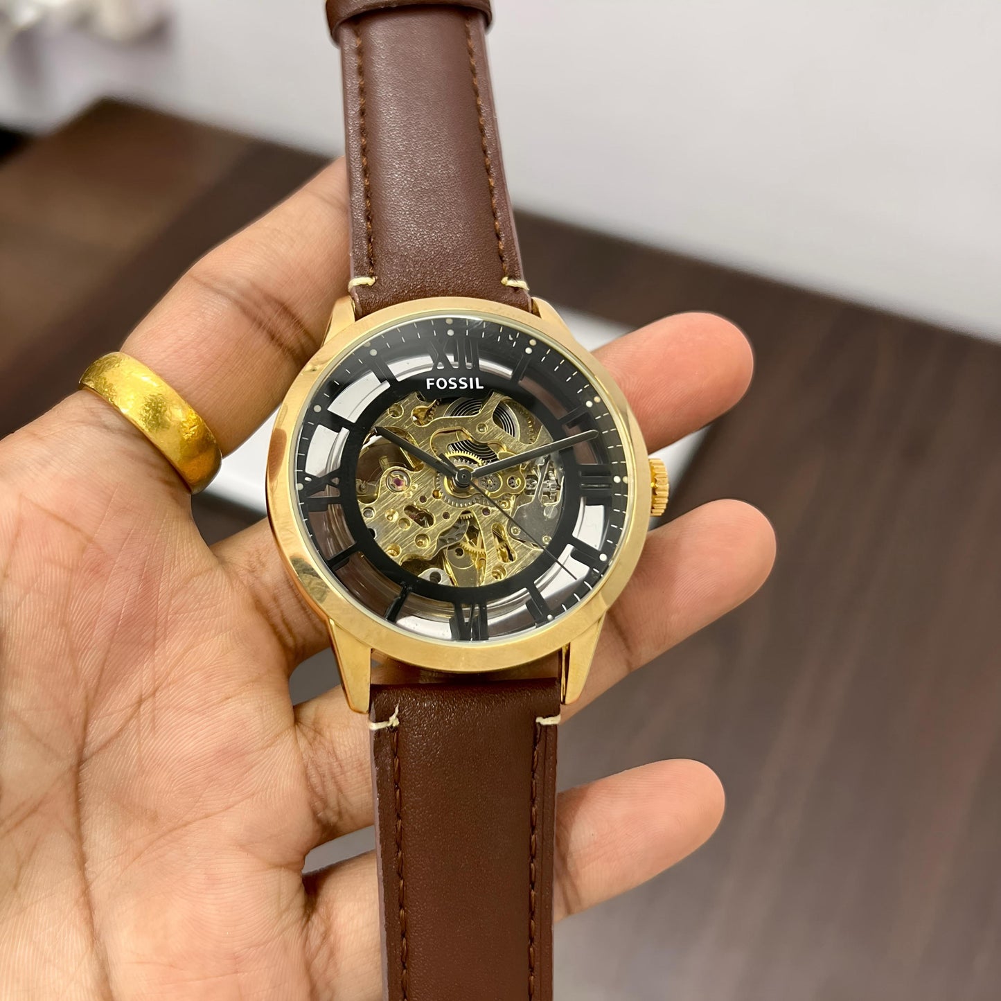 Brown Gold Automatic Watch