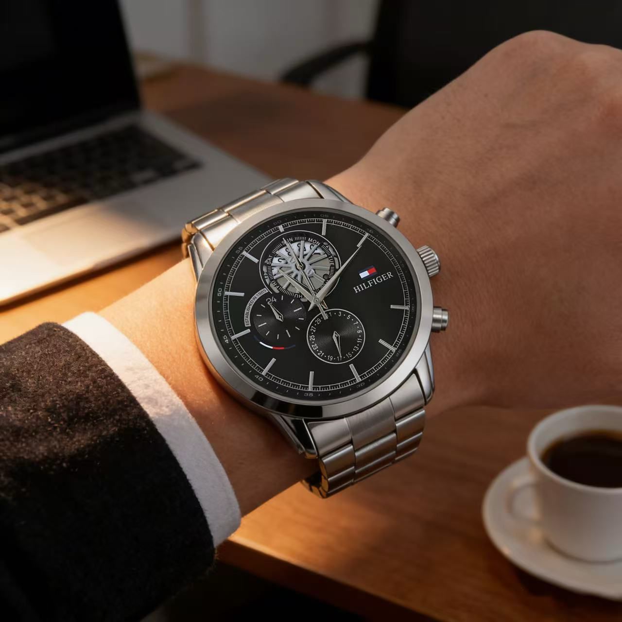 Silver Black Metal Watch