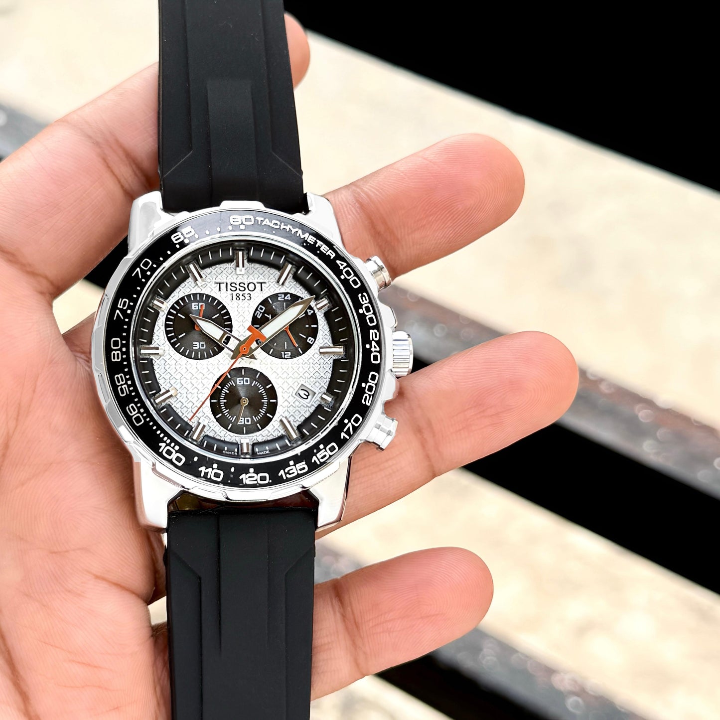 Black White Fibre Watch
