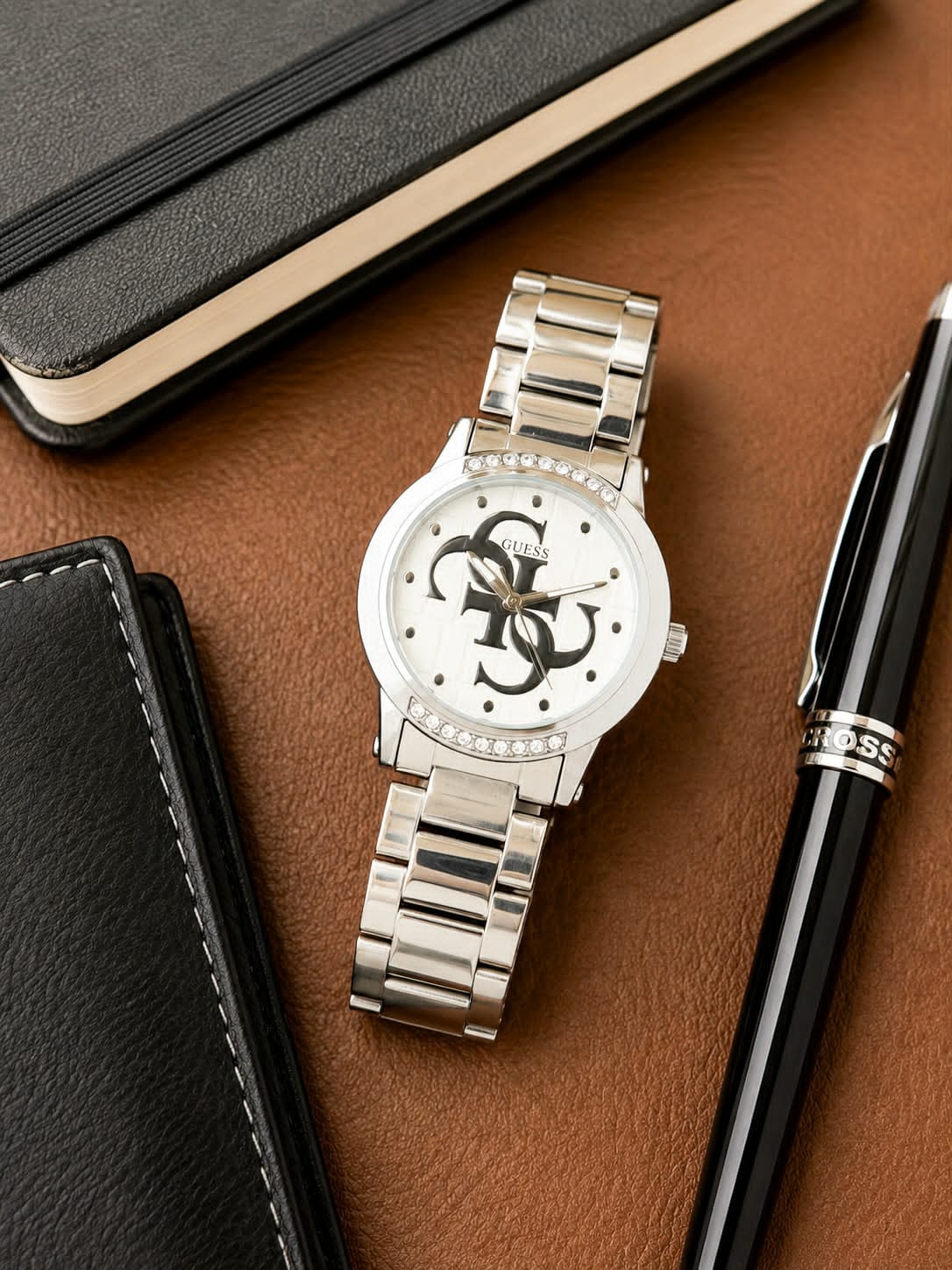 Silver White Diamond Women's Watch