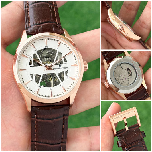 Brown White Automatic Watch