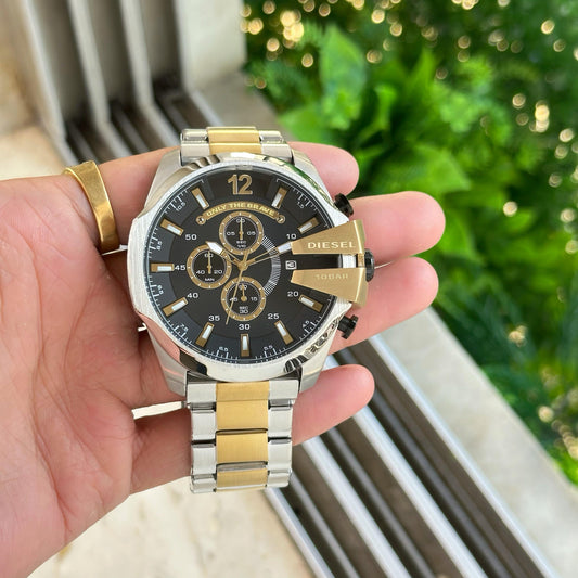 Silver Gold With Black Dial