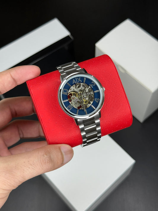 Silver Blue Automatic Watch