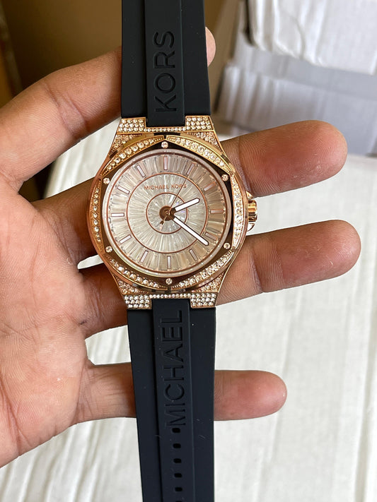 Black Rose Gold Diamond Women's Watch