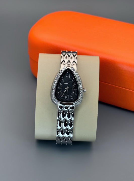 Silver Black Women's Watch
