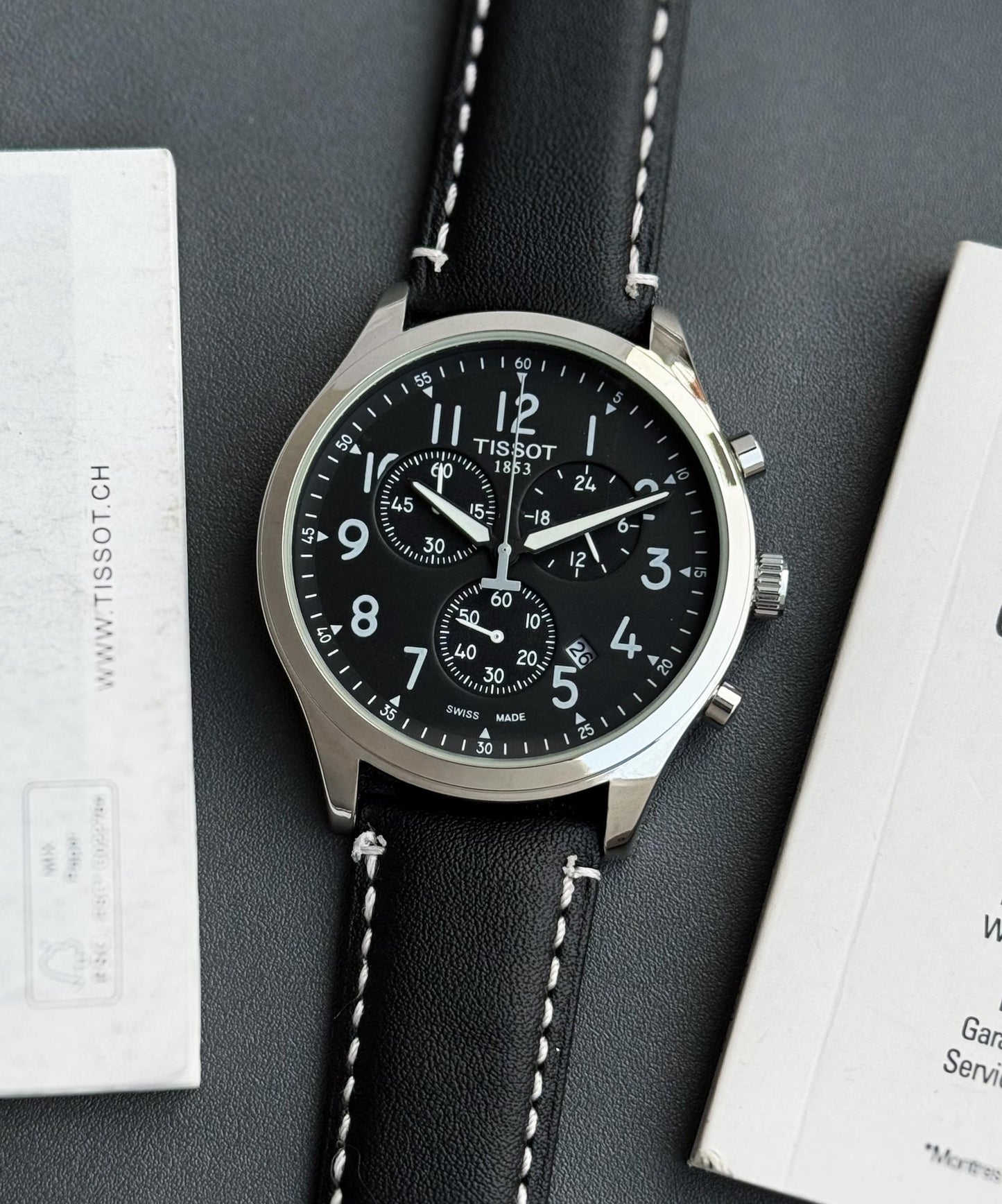 Full Black Leather Watch
