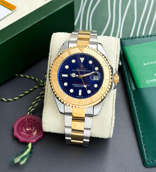 Silver Gold Blue Automatic Watch