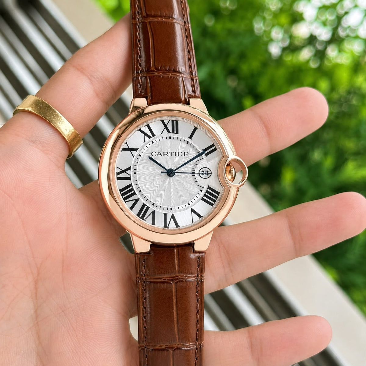 Brown RoseGold White Classic Mens Premium