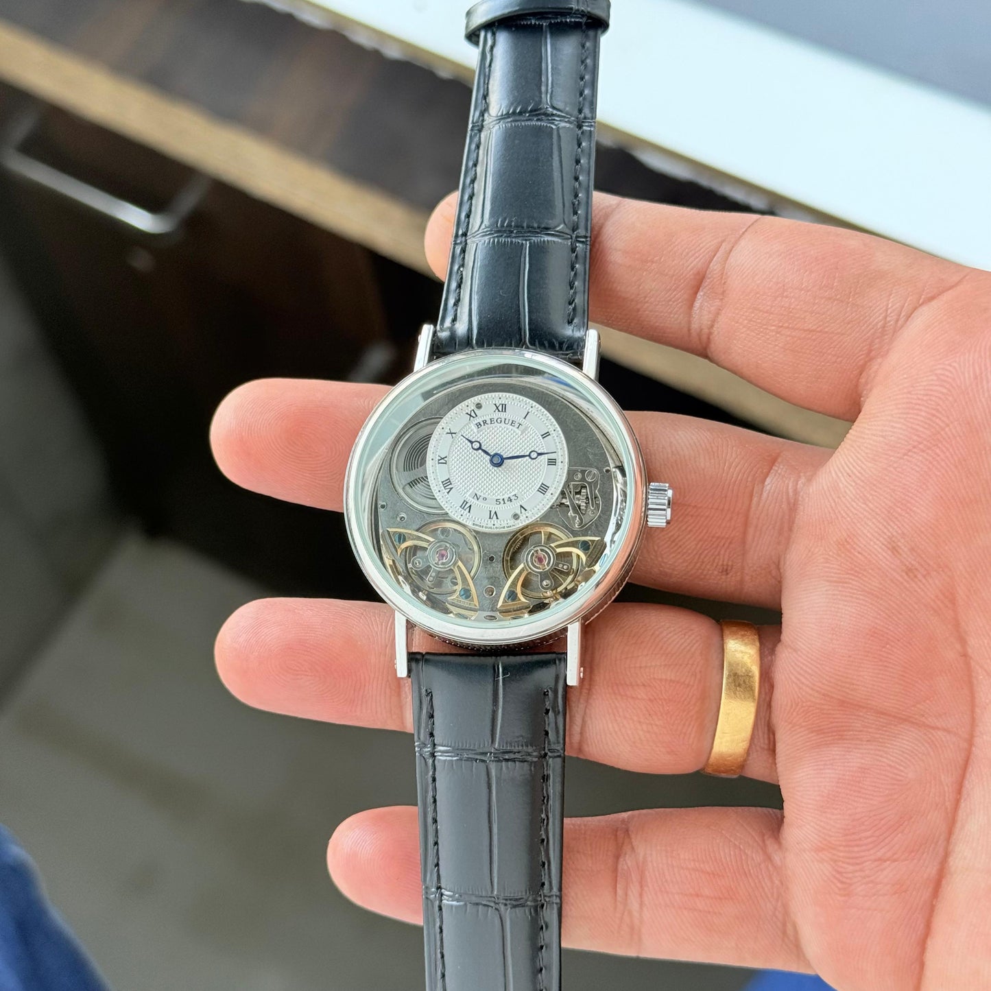 Black Silver Transparent Watch