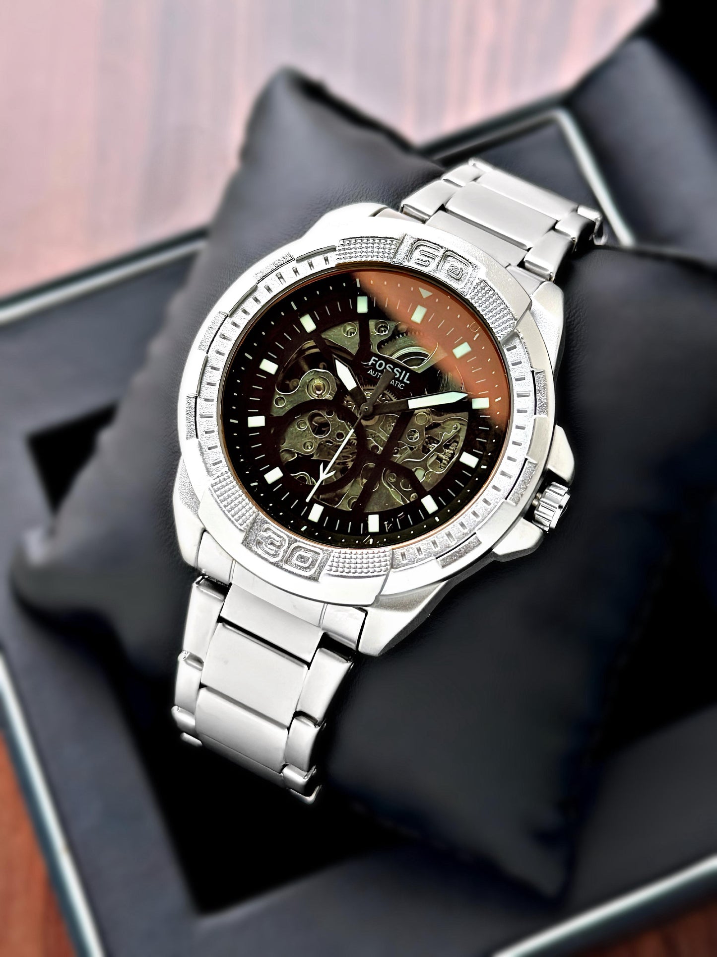 Silver Tinted Automatic Watch