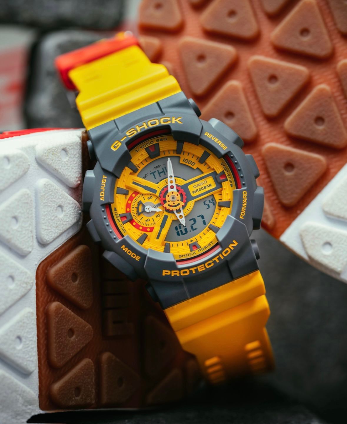 Yellow Digital & Analog Watch