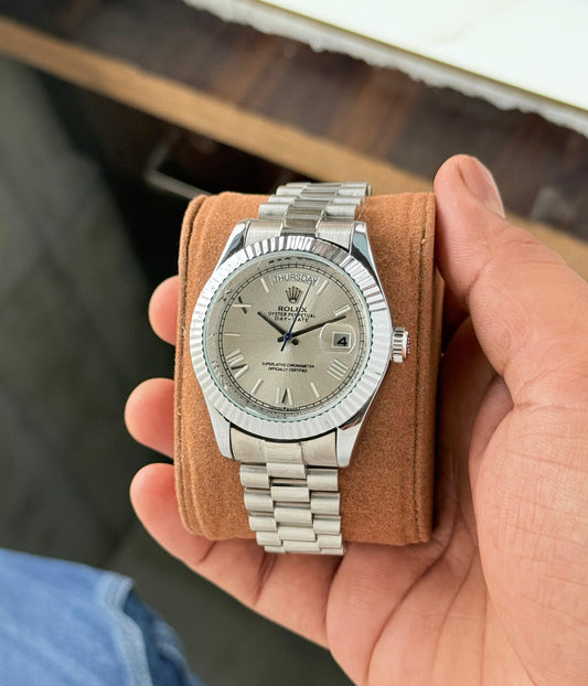 Silver Grey Automatic Watch