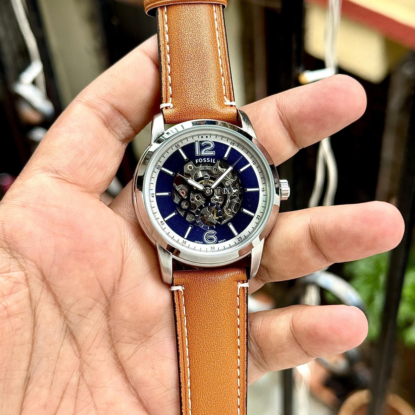 Brown Leather Automatic Watch