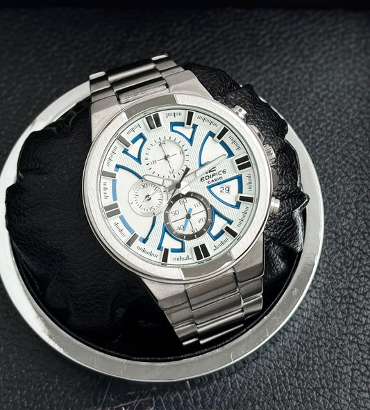 All Silver Chronograph Watch