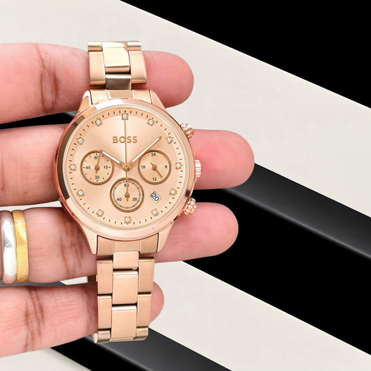 All RoseGold Chronograph Women's Watch