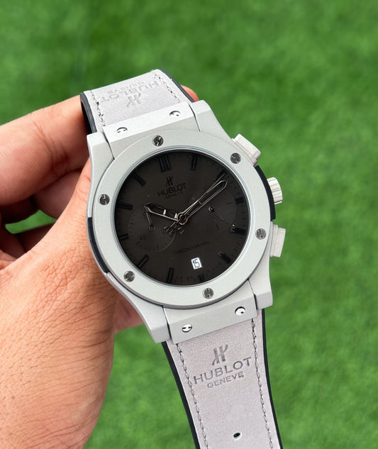 Grey Black Chronograph Watch