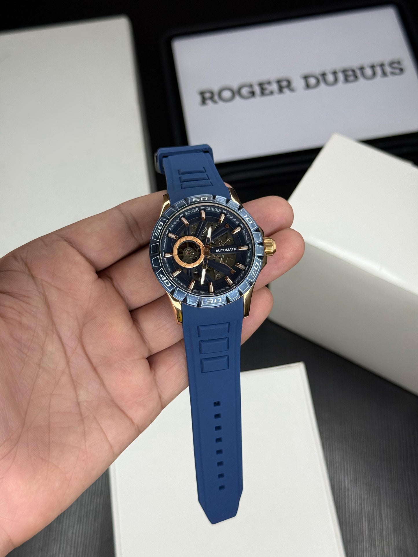 Blue Black Automatic Fibre Watch