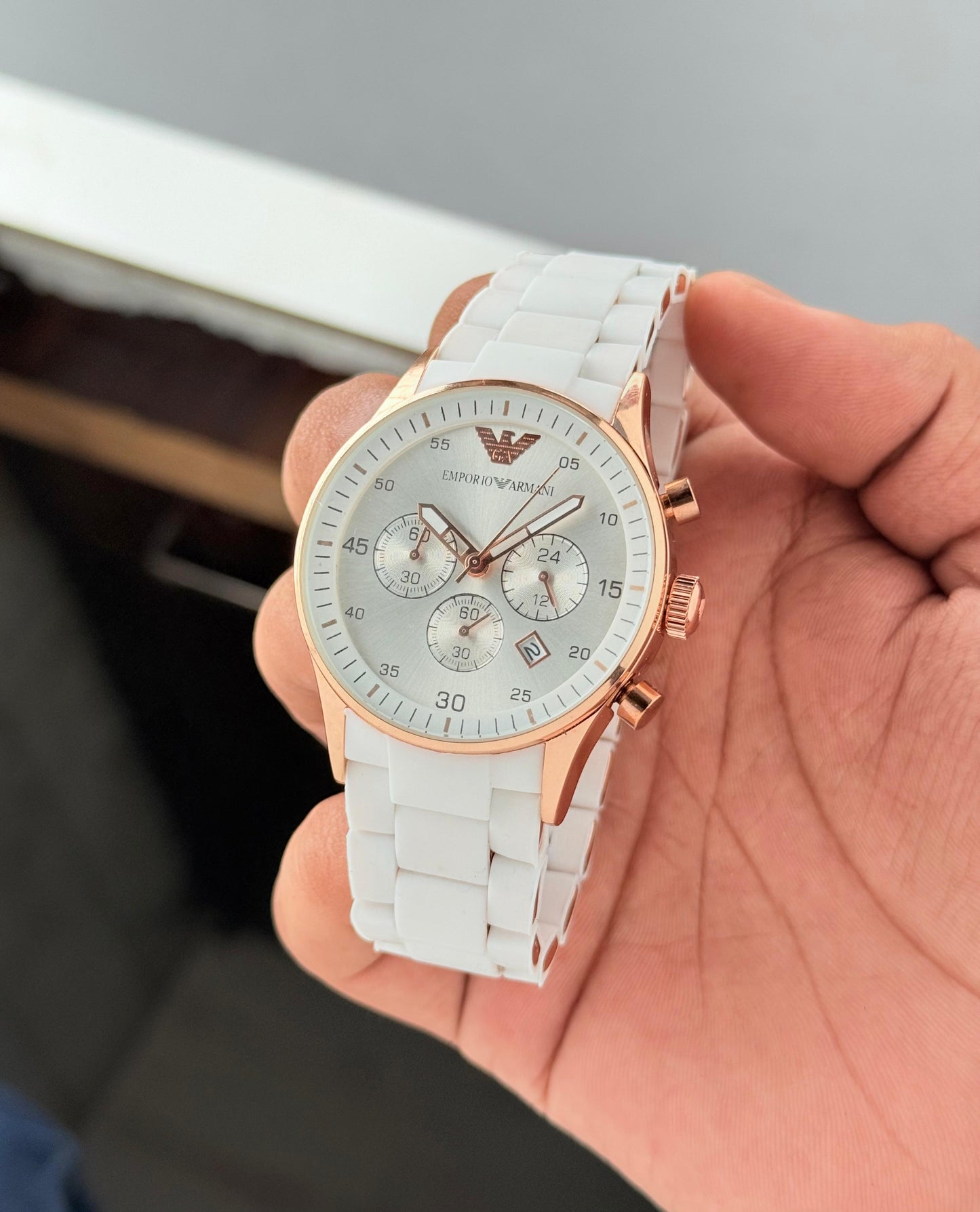 White Rose Gold Chronograph Watch