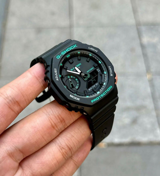 Black Green Digital Watch