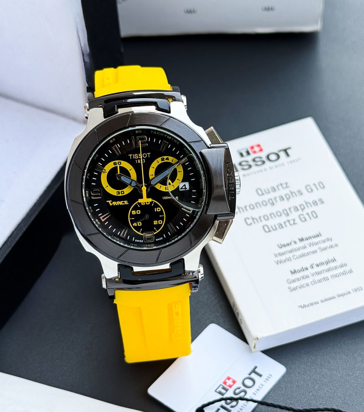 Yellow Black Chronograph Watch